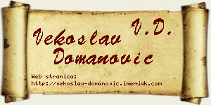 Vekoslav Domanović vizit kartica